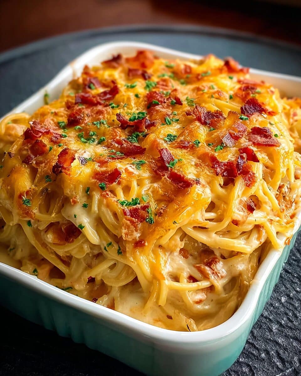 Spicy Southern Cheesy Chicken Spaghetti Casserole