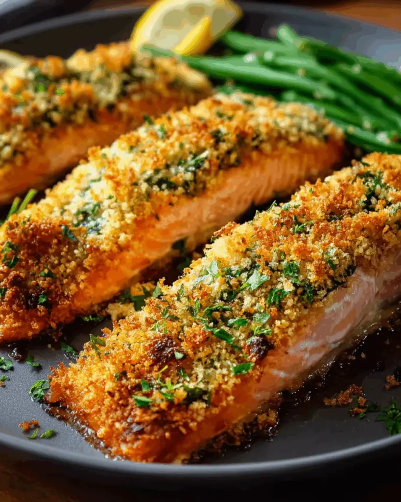 Crispy Parmesan Crusted Baked Salmon
