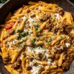 High-Protein Creamy Beef Pasta with Greek Yogurt Sauce