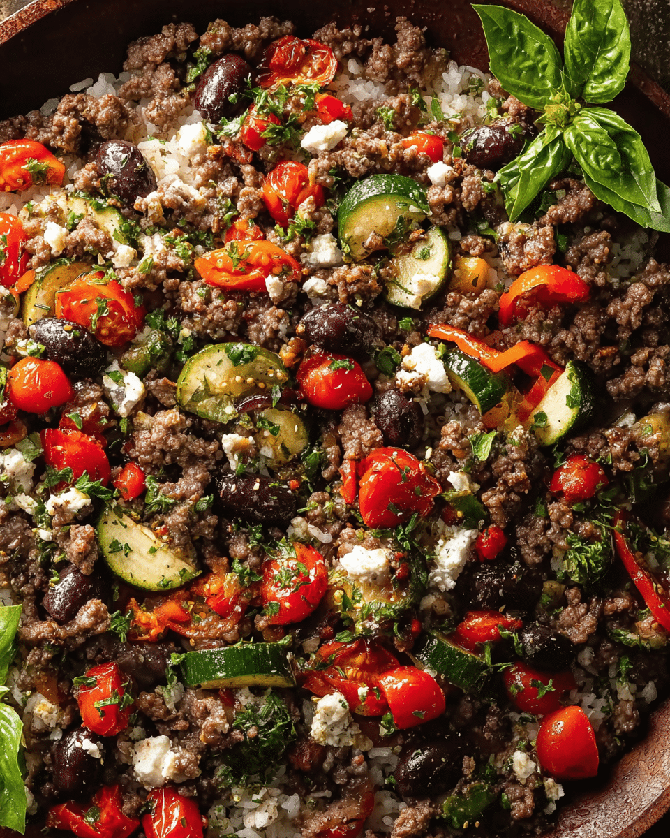Mediterranean Ground Beef Stir-Fry
