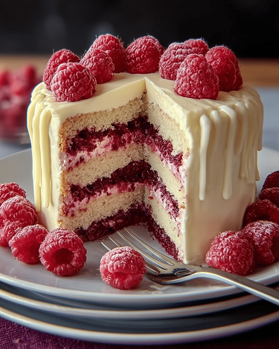White Chocolate Raspberry Dream Cake