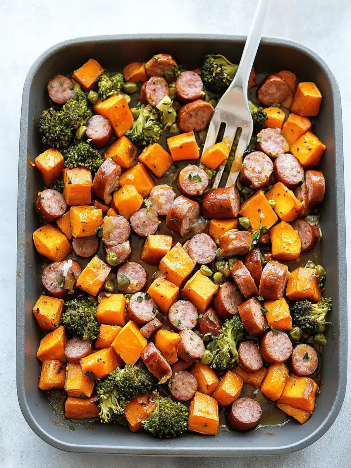 Sausage and Sweet Potatoes with Honey Garlic Sauce