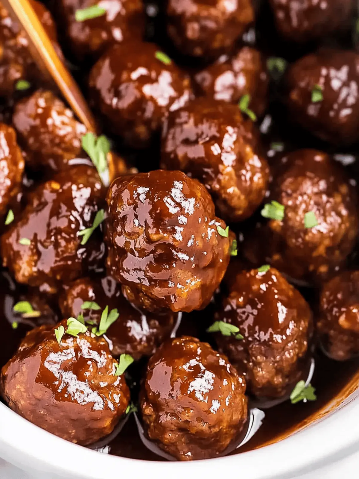 Sticky BBQ Slow Cooker Meatballs