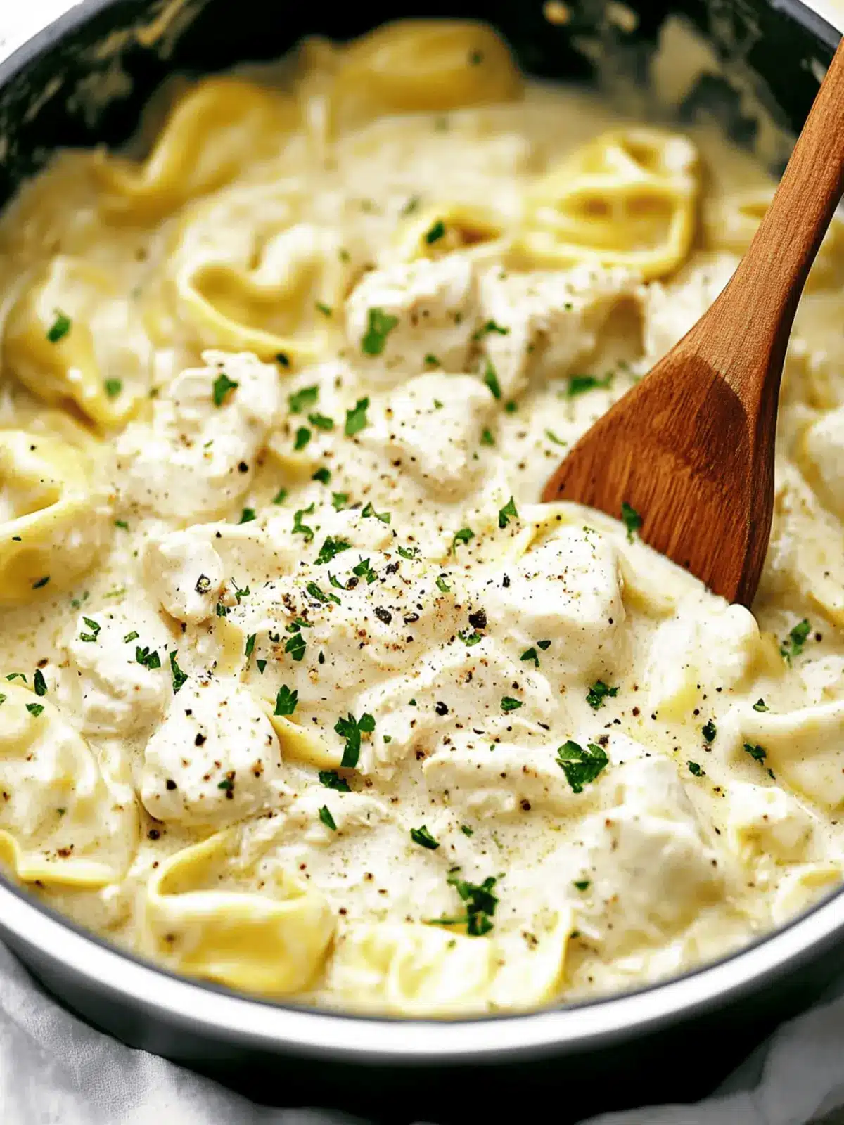 Slow Cooker Chicken Alfredo Tortellini