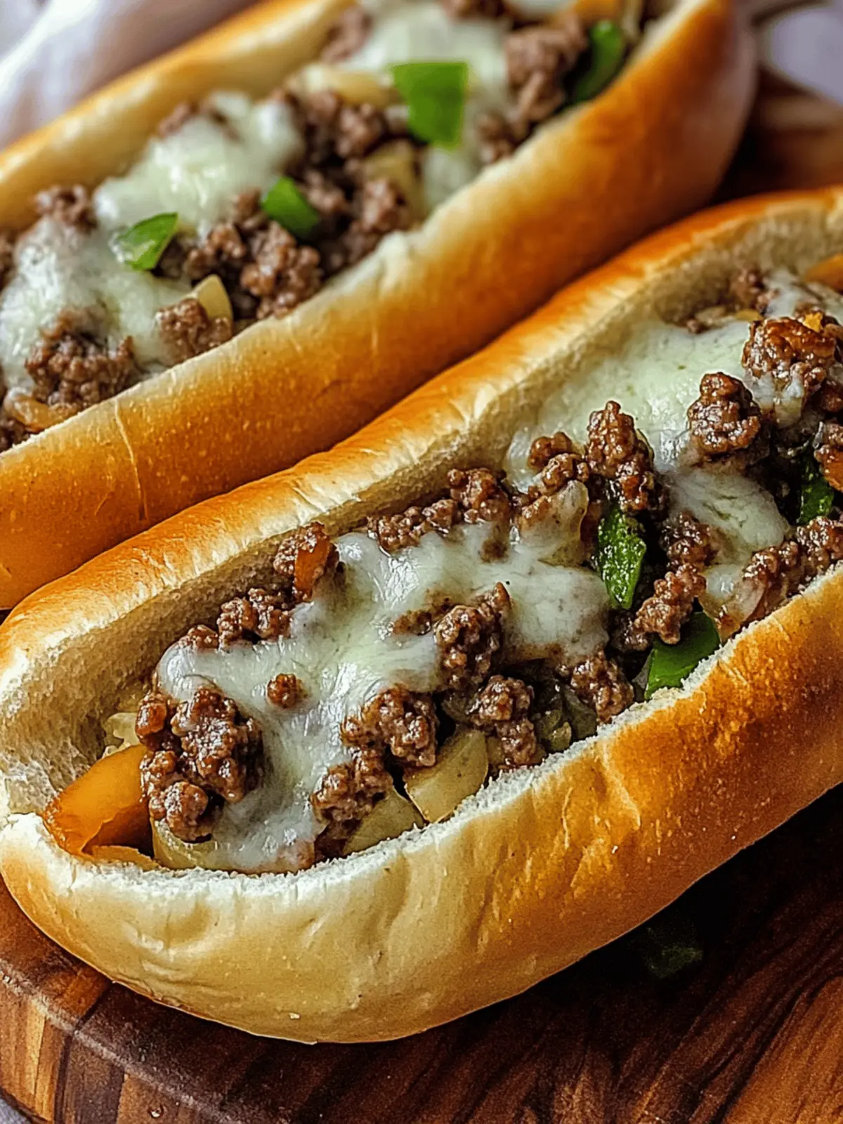 Ground Beef Philly Cheesesteaks