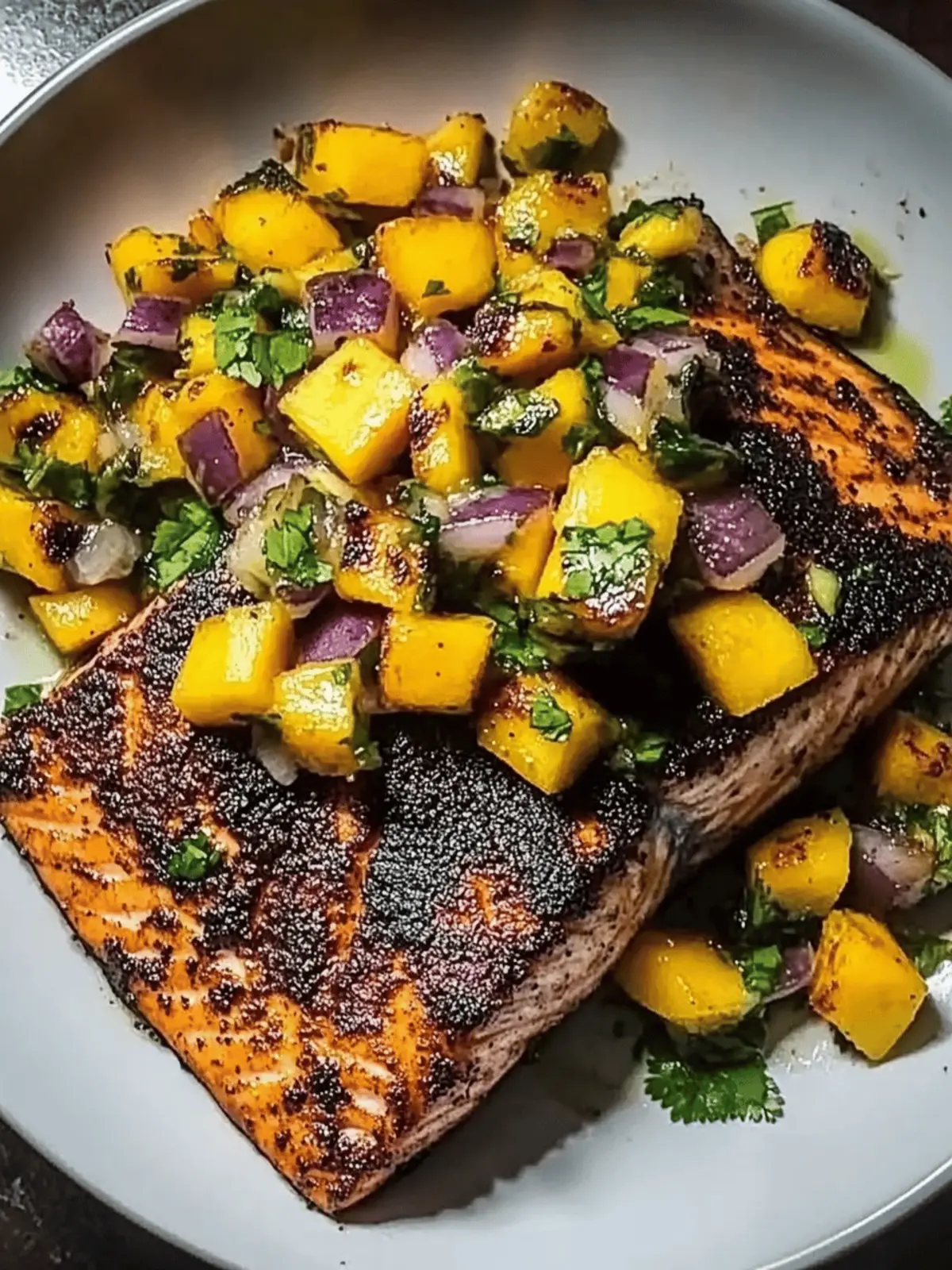 Blackened Salmon with Mango Salsa