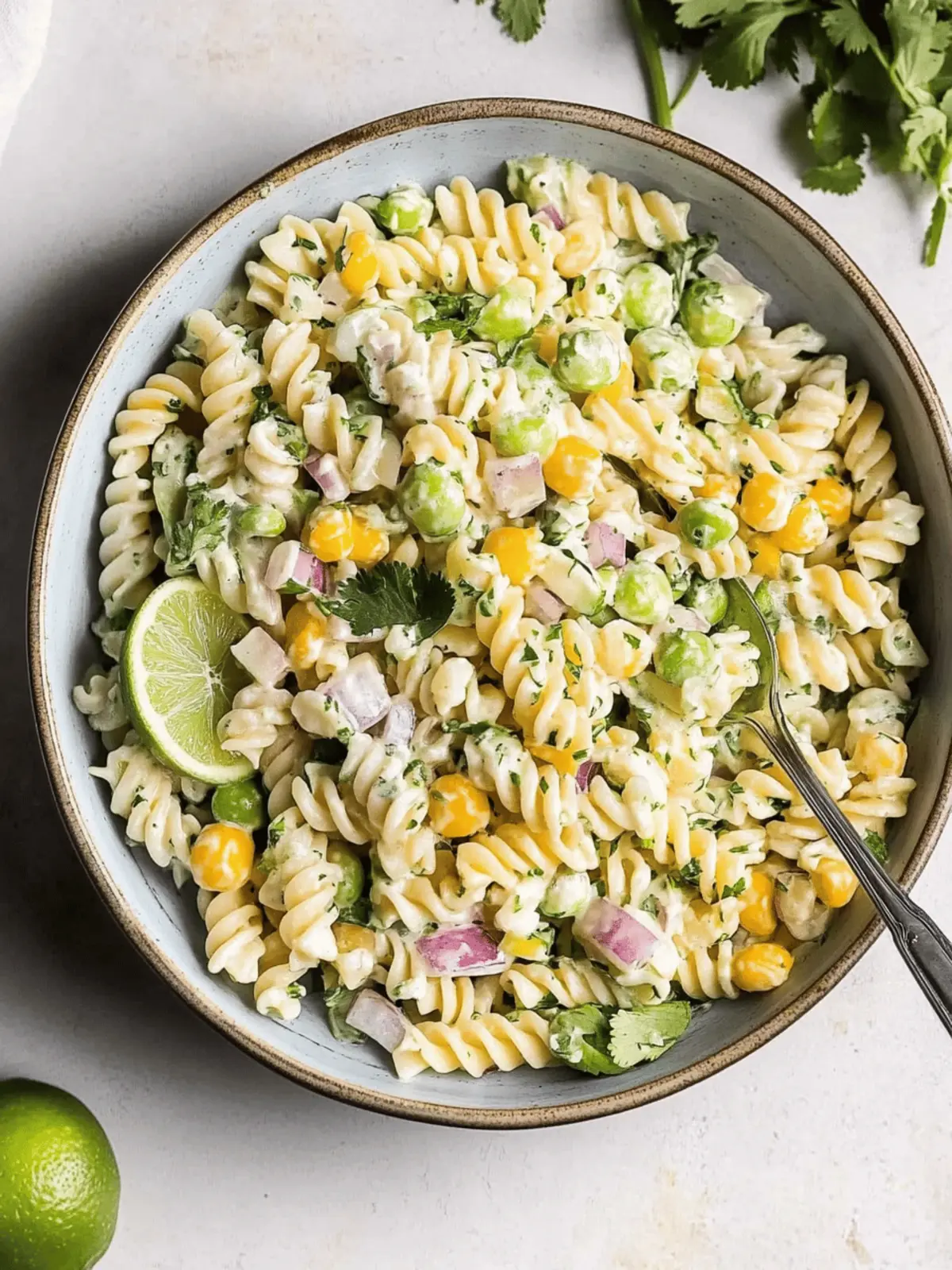 Fresh & Healthy Cilantro Lime Pasta Salad