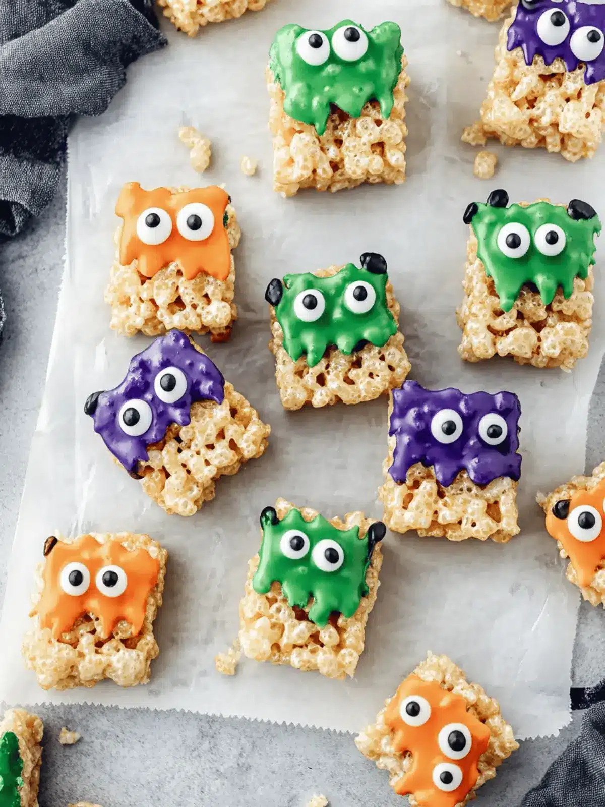Easy Rice Krispie Monster Treats