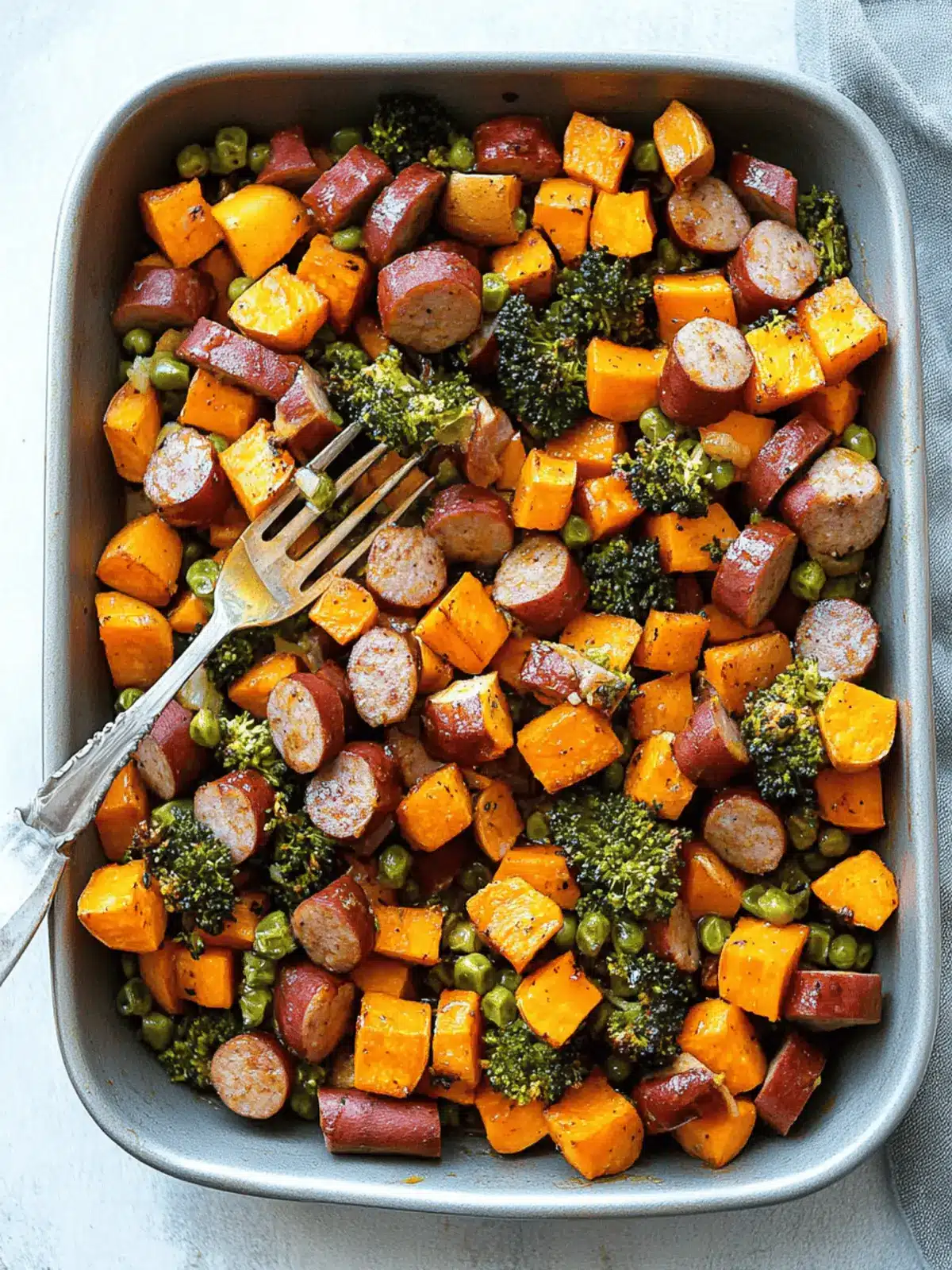 Sausage and Sweet Potatoes with Honey Garlic Sauce