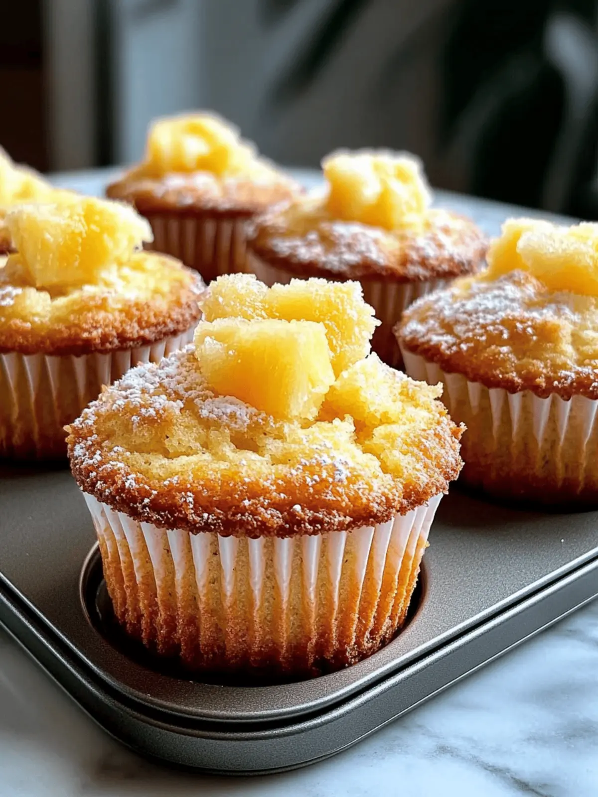 Hawaiian Pineapple Cake Muffins