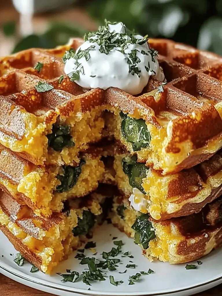 Cheddar Jalapeño Cornbread Waffles