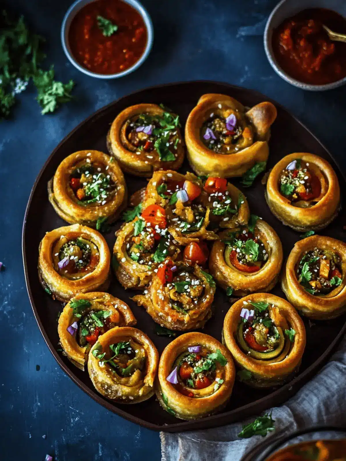 Easy dabeli/samosa pinwheels