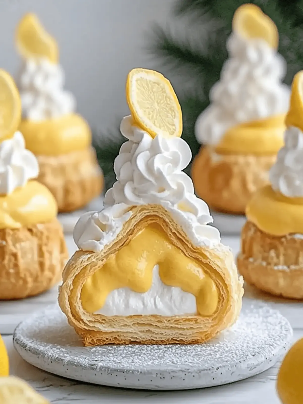 Light choux pastries filled with lemon cream