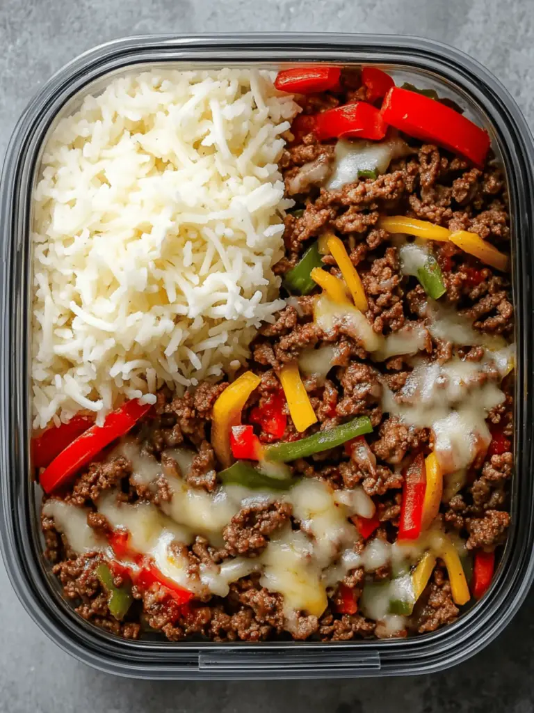 Ground Beef Philly Cheesesteak Meal Prep