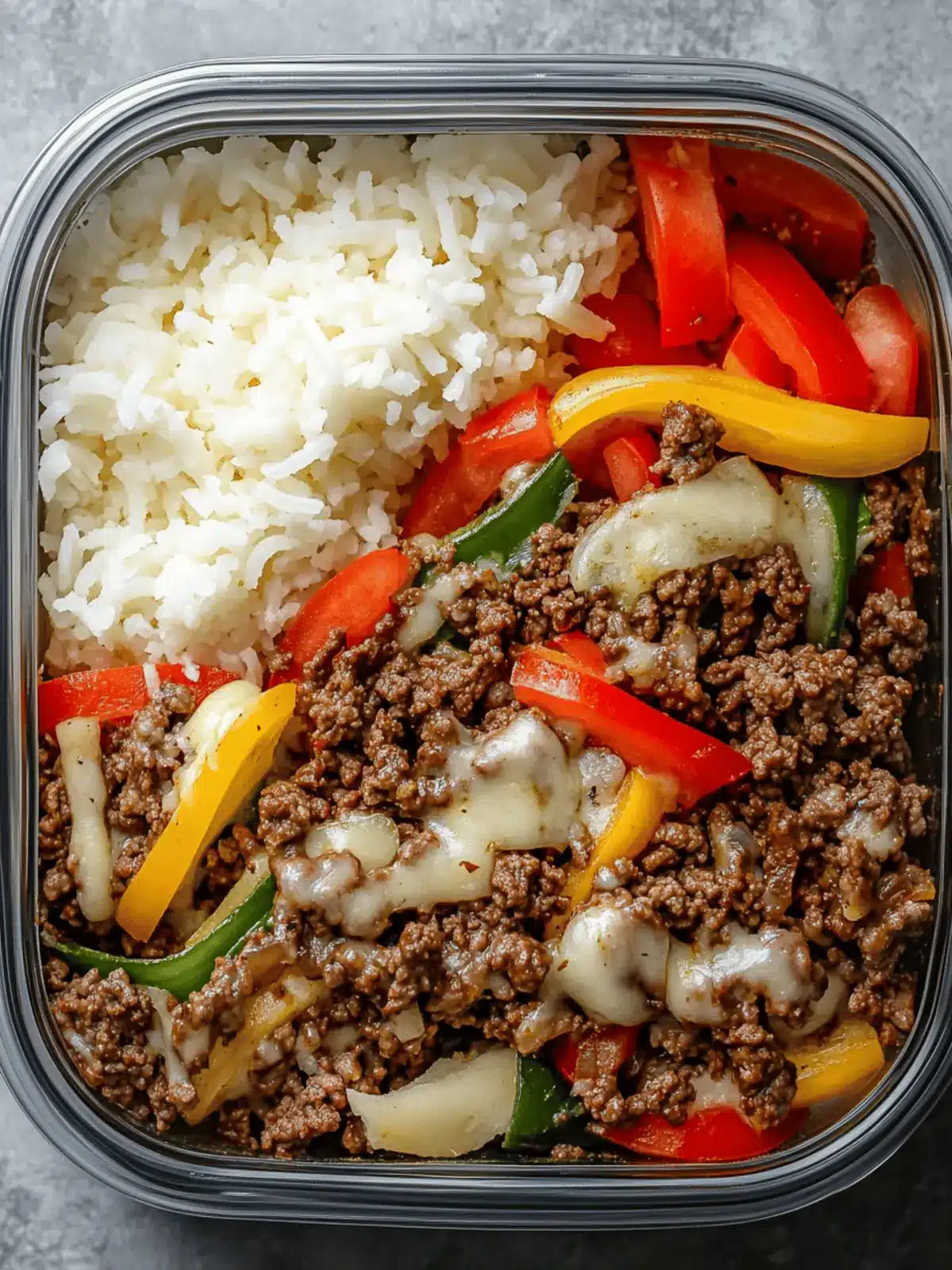 Ground Beef Philly Cheesesteak Meal Prep