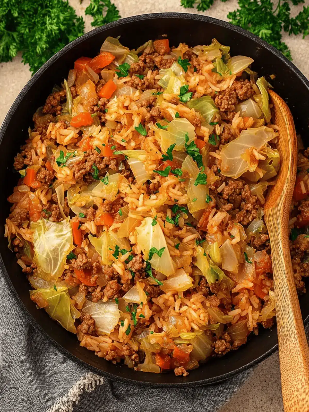 Cabbage Ground Beef and Rice