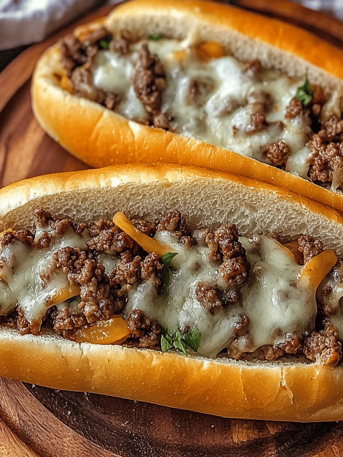 Ground Beef Philly Cheesesteaks