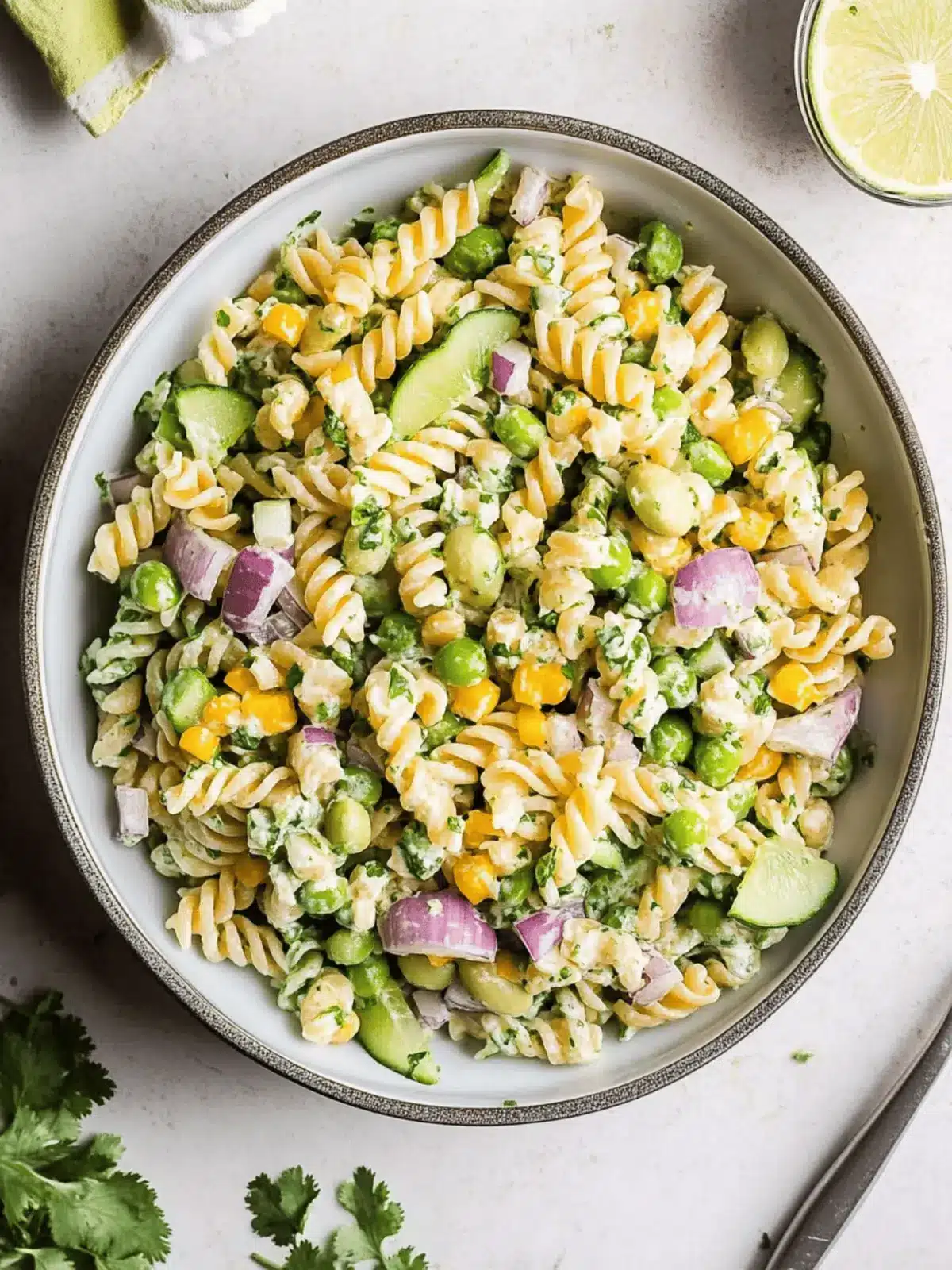 Fresh & Healthy Cilantro Lime Pasta Salad