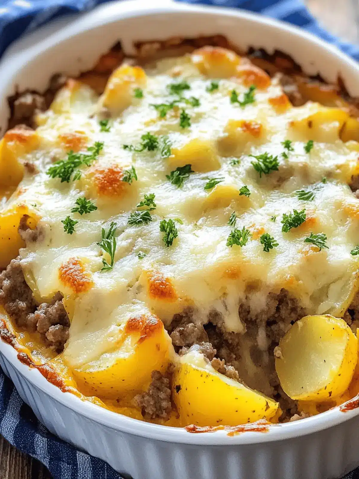 Cheesy Hamburger Potato Casserole