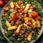 Fall Harvest BBQ Chickpea Kale Salad with Honey Mustard Dressing