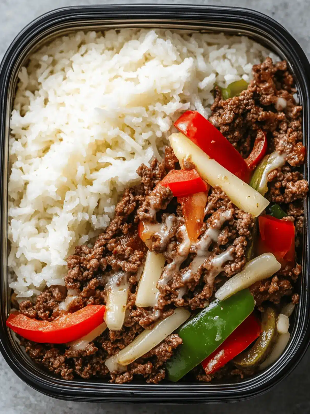 Ground Beef Philly Cheesesteak Meal Prep