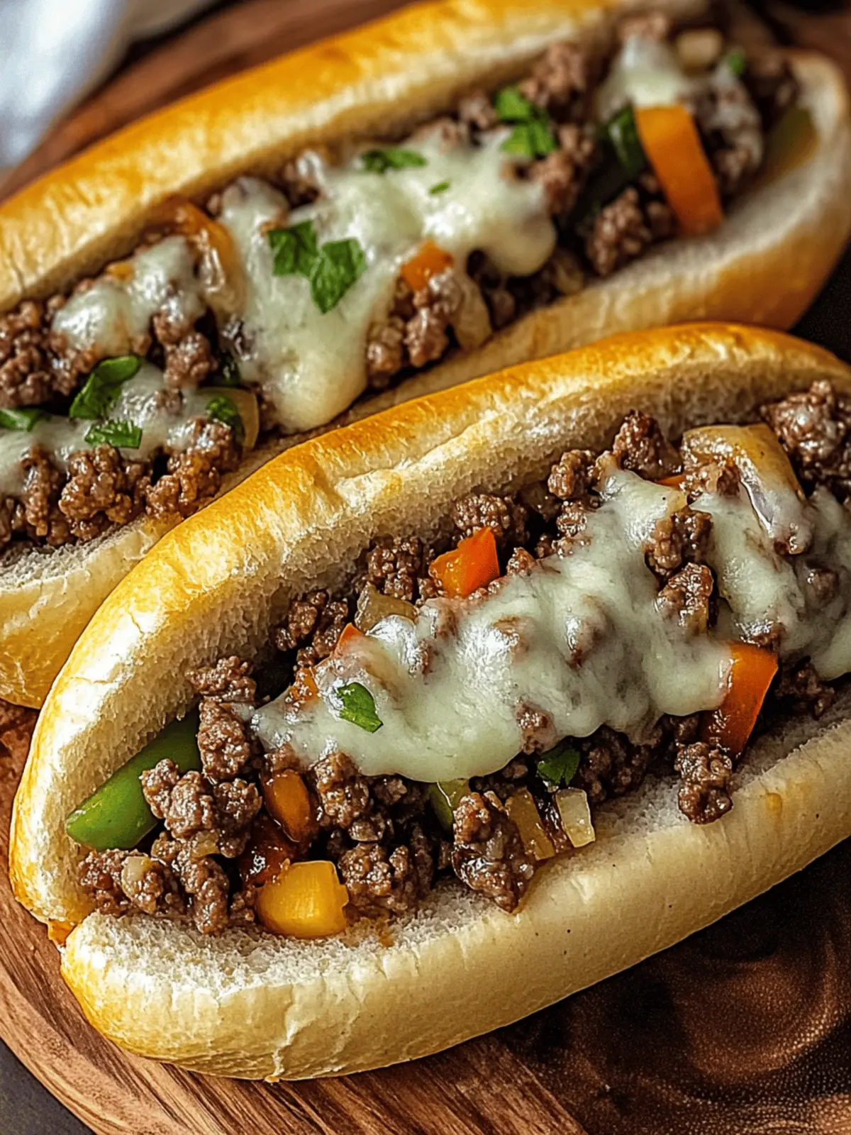 Ground Beef Philly Cheesesteaks