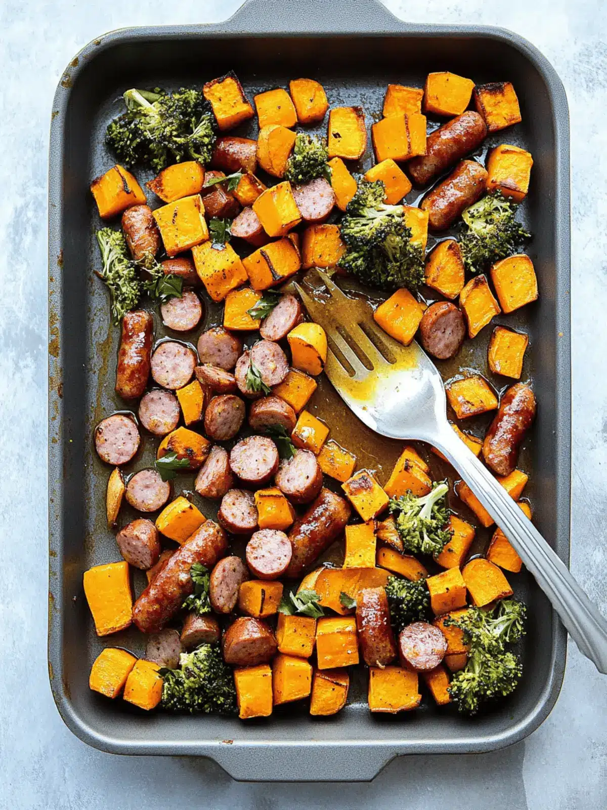 Sausage and Sweet Potatoes with Honey Garlic Sauce