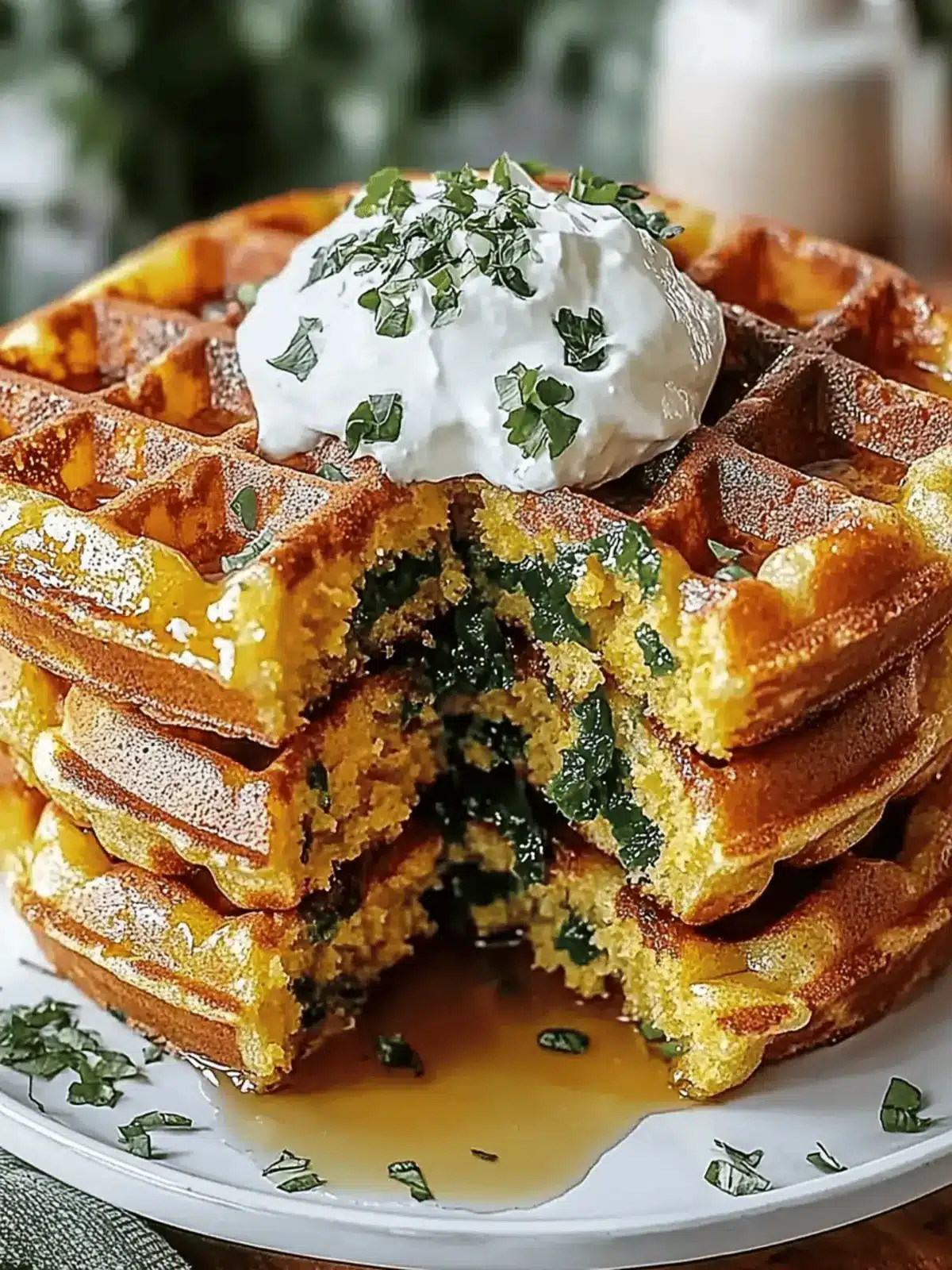 Cheddar Jalapeño Cornbread Waffles