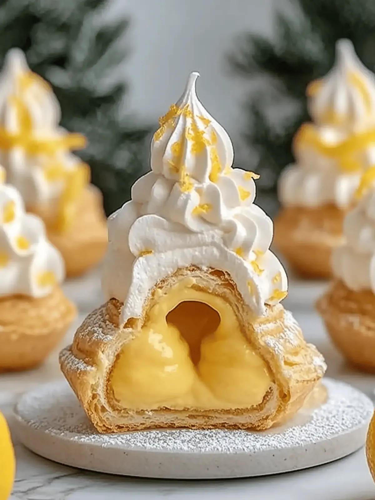 Light choux pastries filled with lemon cream