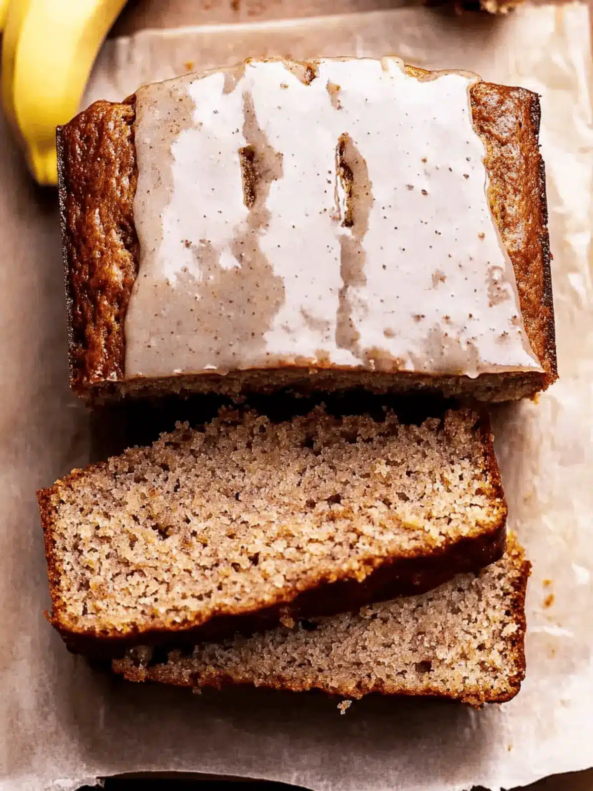 Ultra Moist Brown Butter Banana Bread with Glaze