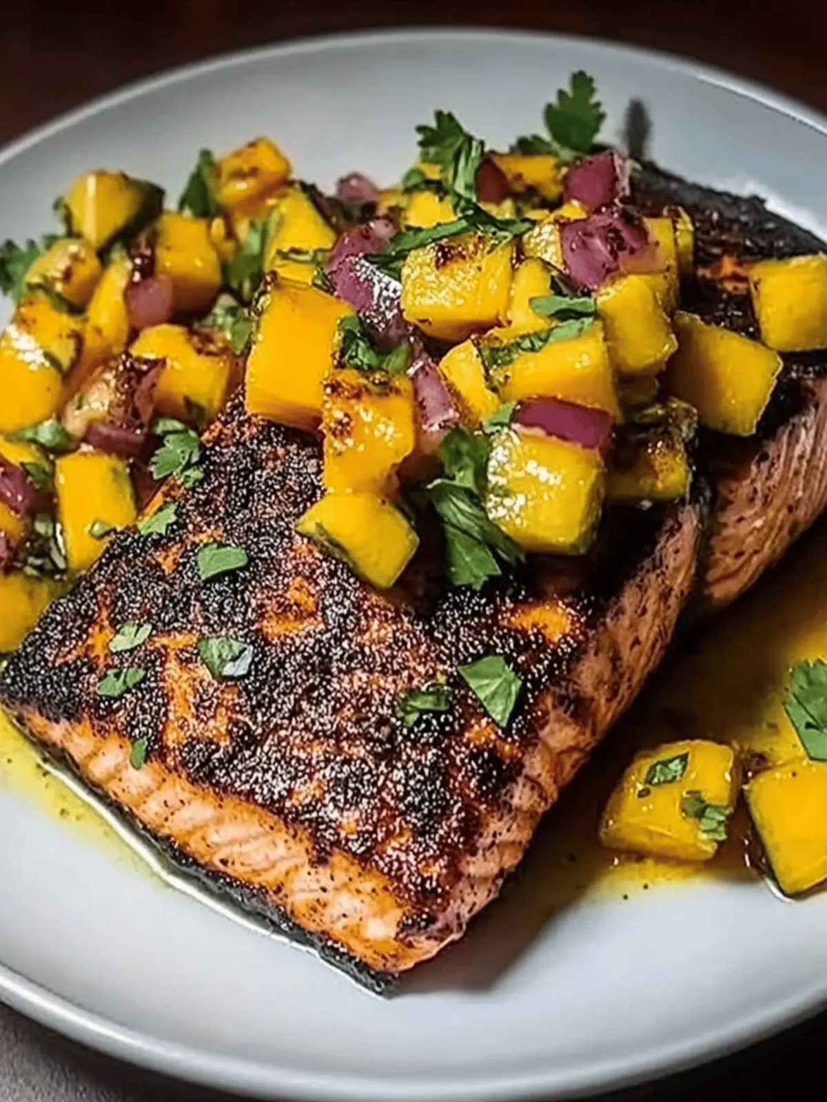 Blackened Salmon with Mango Salsa