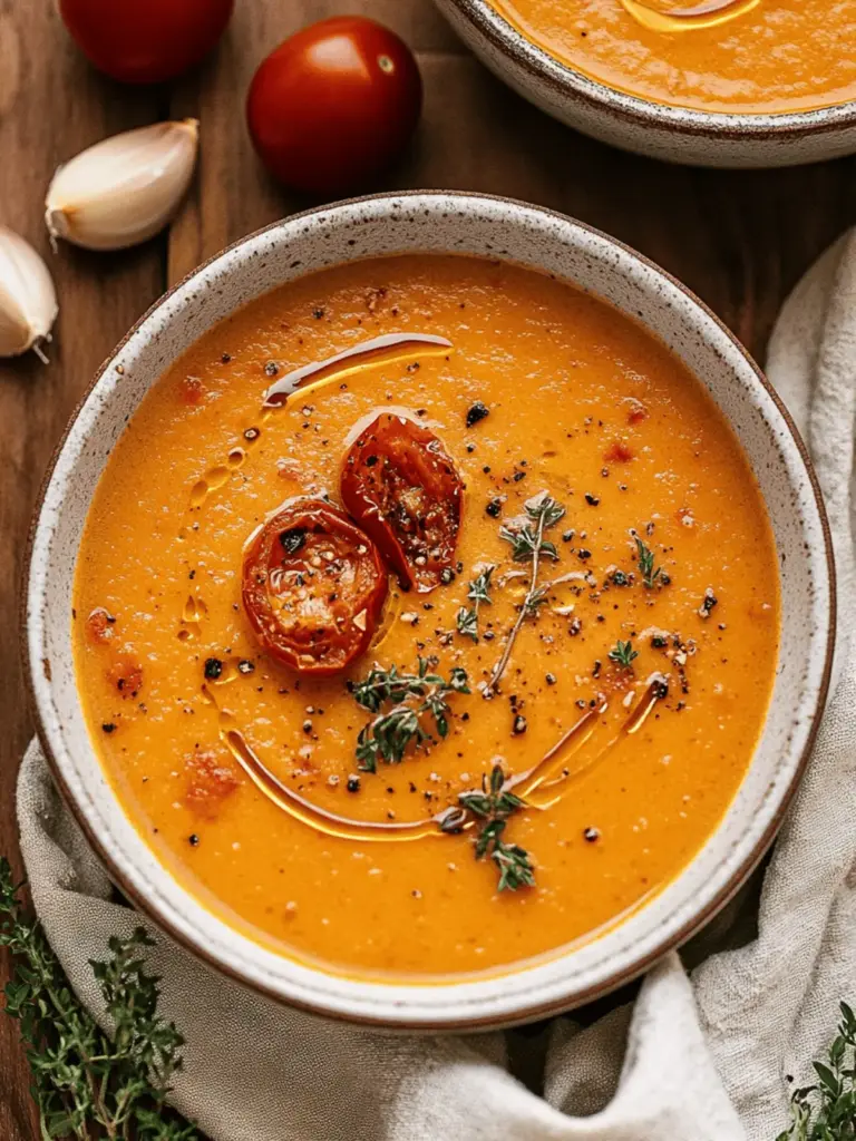 Creamy Roasted Garlic Tomato Soup