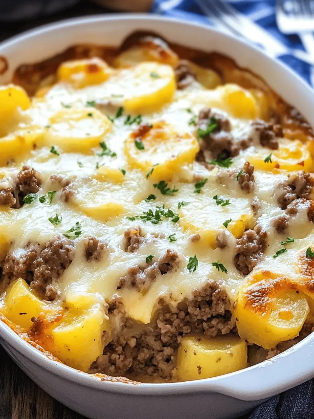 Cheesy Hamburger Potato Casserole