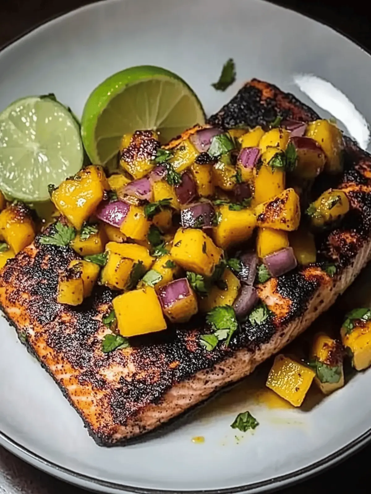 Blackened Salmon with Mango Salsa
