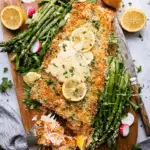 Baked Parmesan Crusted Salmon with Lemon Cream Sauce
