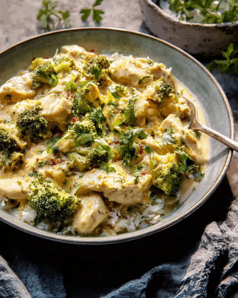 Creamy Broccoli Cheddar Chicken Bake