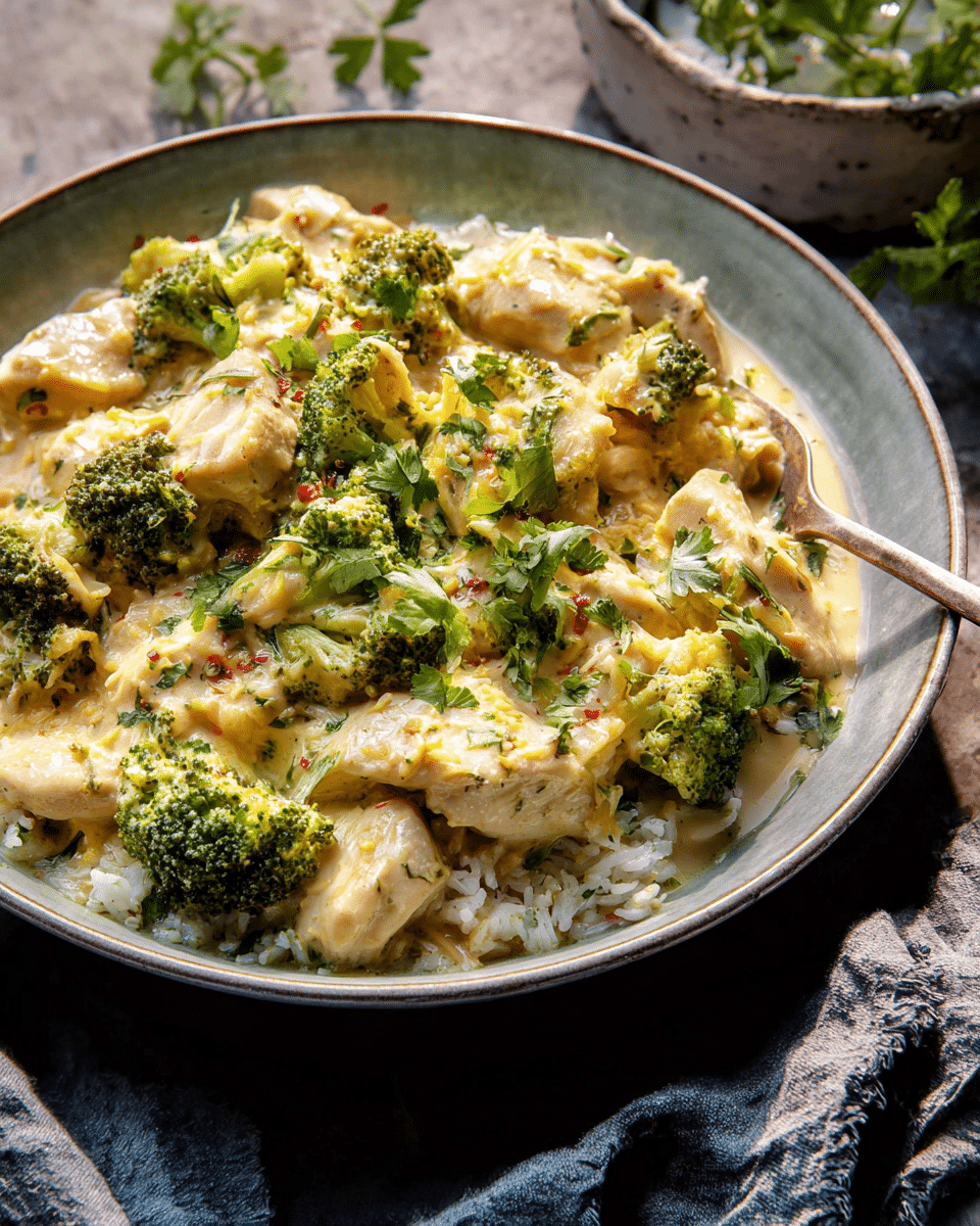 Creamy Broccoli Cheddar Chicken Bake