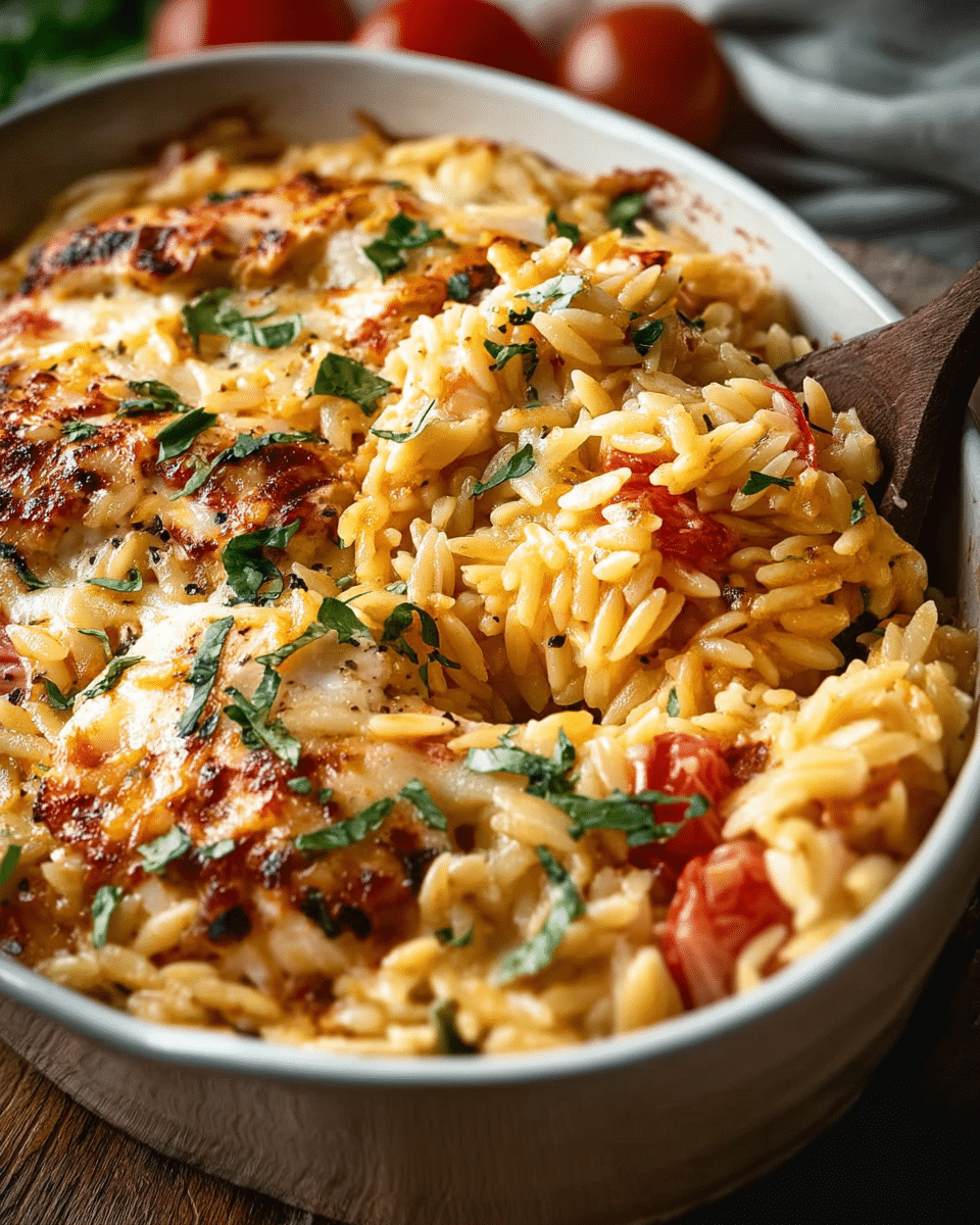 Orzo Tuscan Chicken Bake