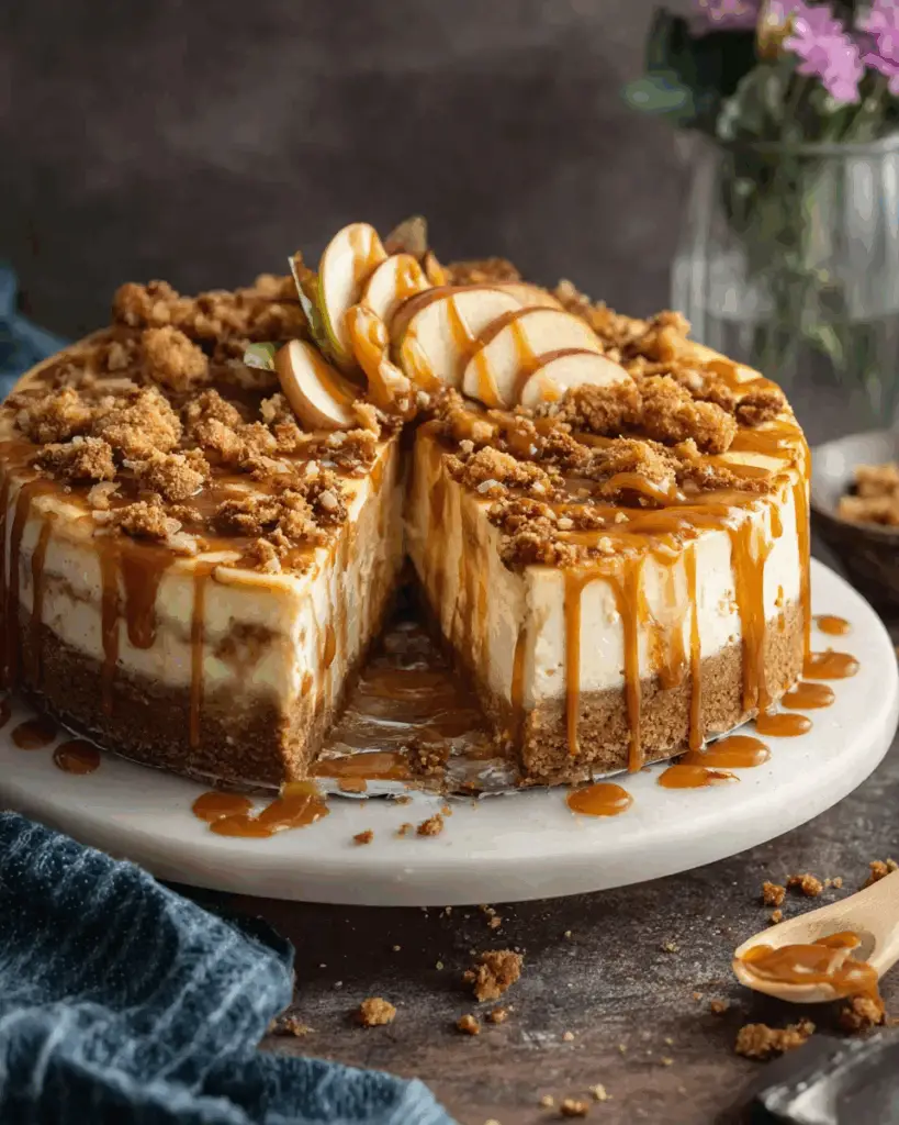 Salted Caramel Apple Pie Cheesecake