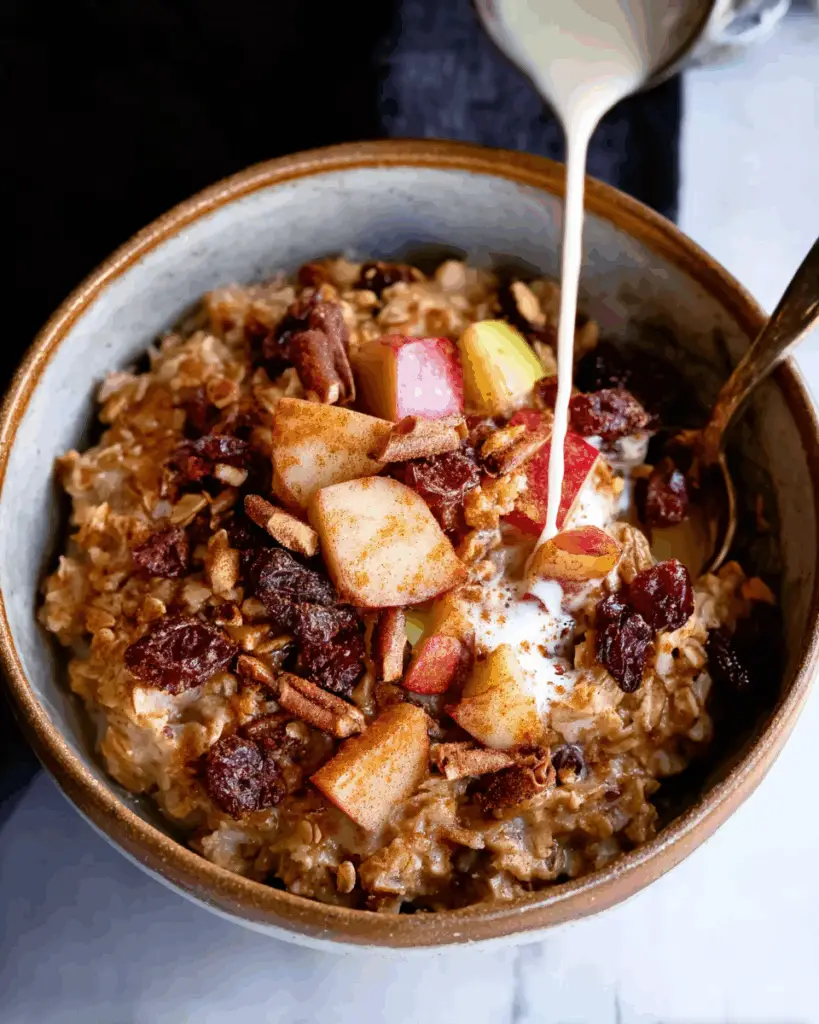 Overnight Crockpot Apple Cinnamon Oatmeal