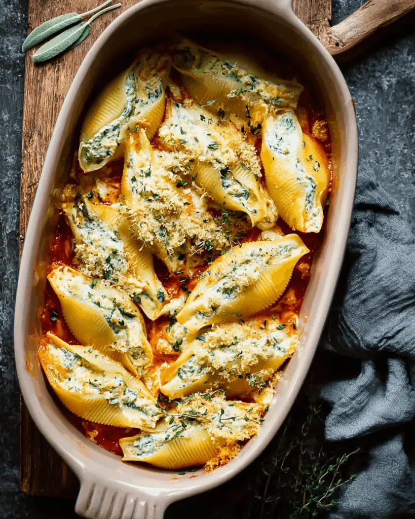 Vegan Pumpkin Ricotta Stuffed Shells