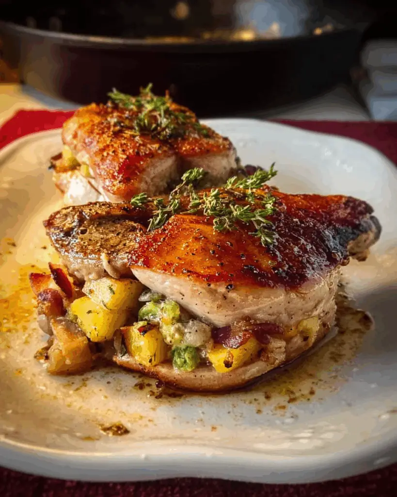 Apple Stuffed Pork Chops