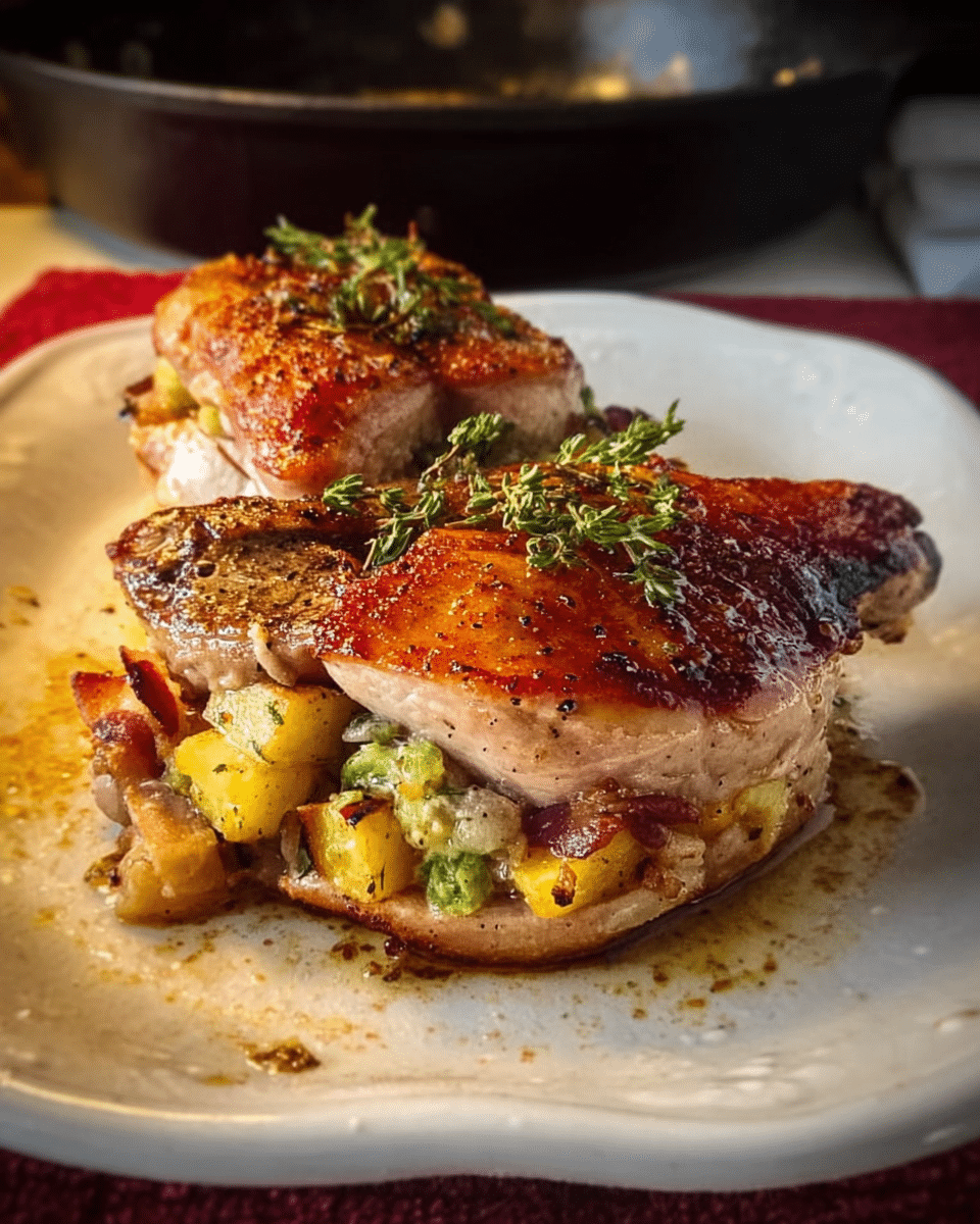 Apple Stuffed Pork Chops