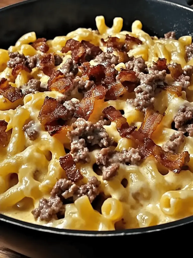 Loaded Bacon Cheeseburger Alfredo Pasta