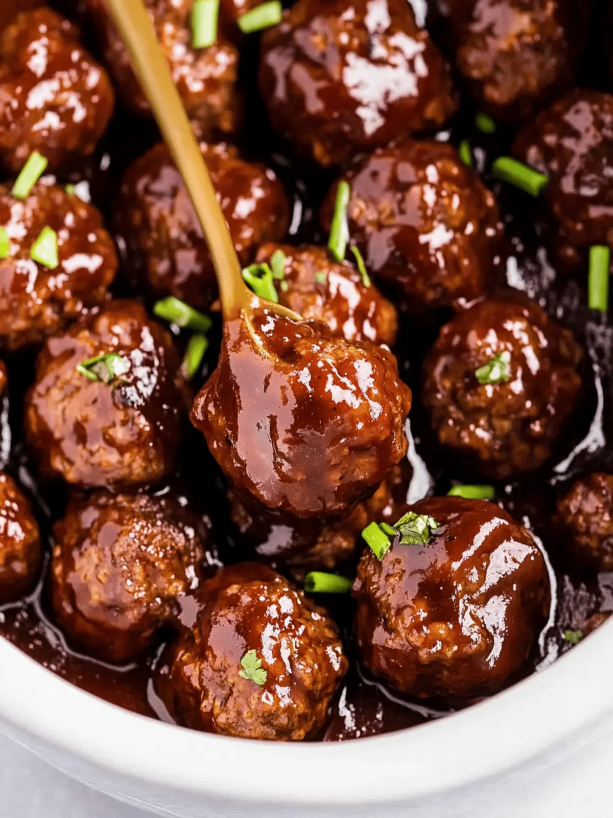 Sticky BBQ Slow Cooker Meatballs