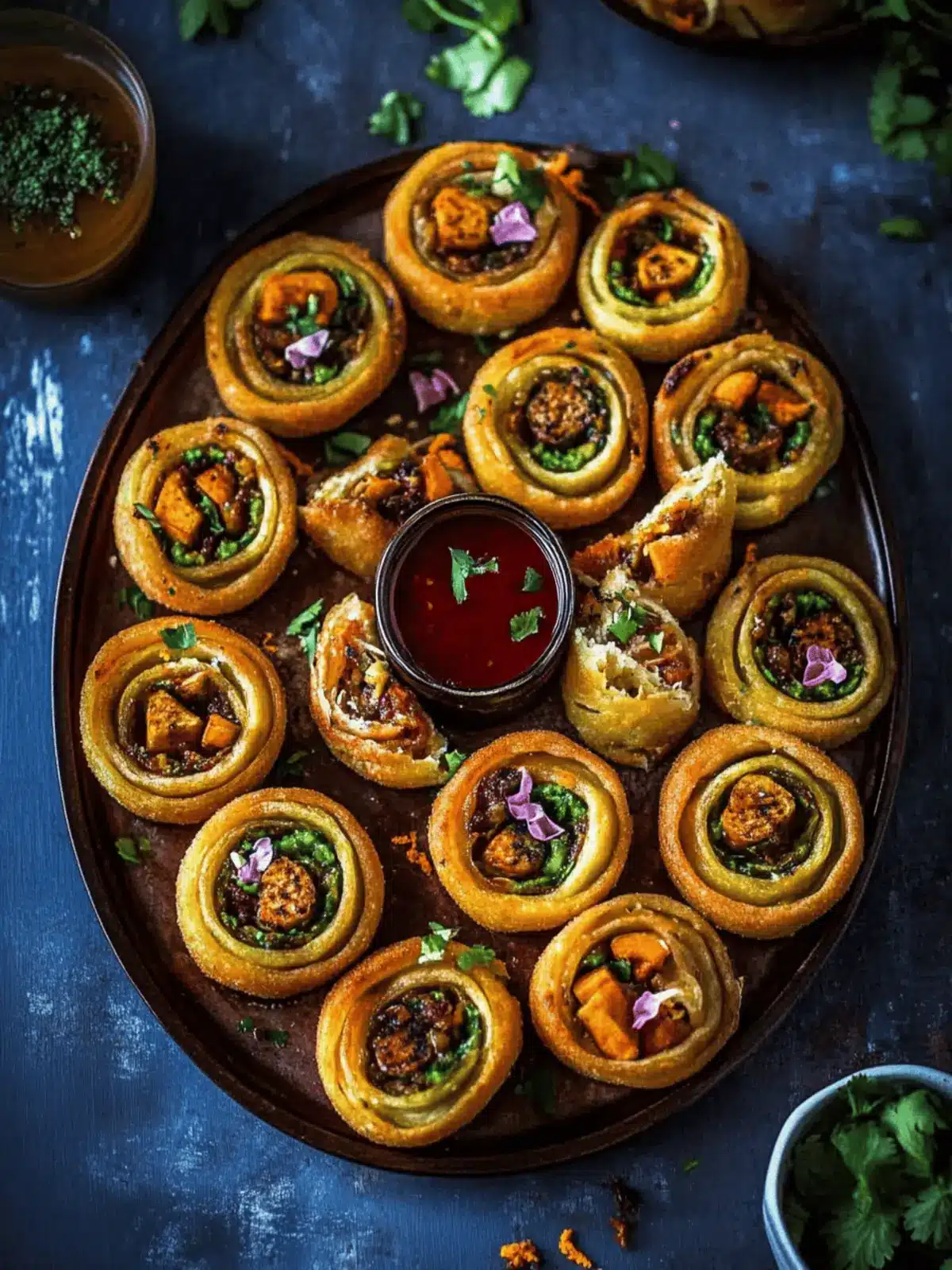 Easy dabeli/samosa pinwheels