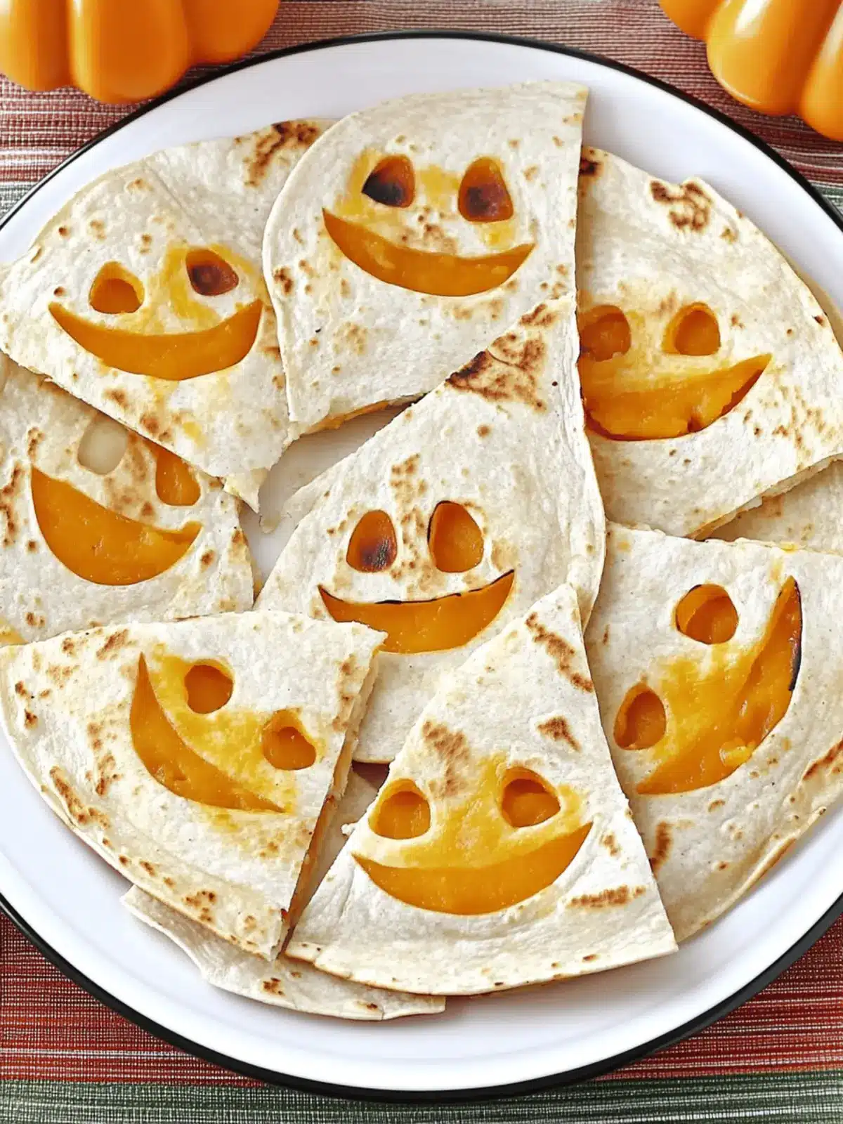 Jack o Lantern Quesadillas