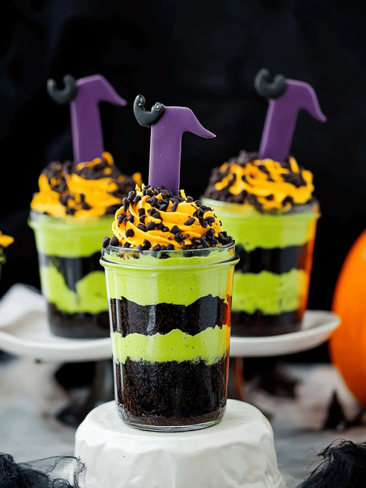 Witches' Brew Halloween Cake Jars