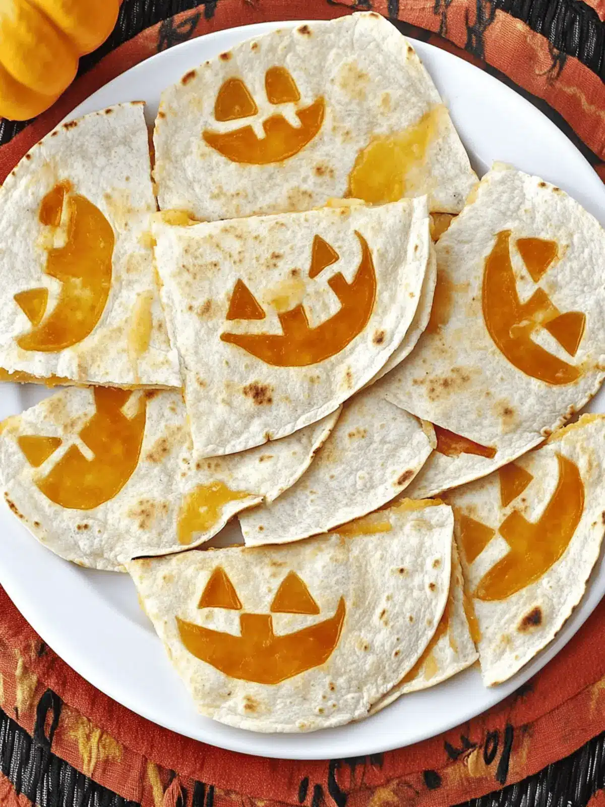 Jack o Lantern Quesadillas