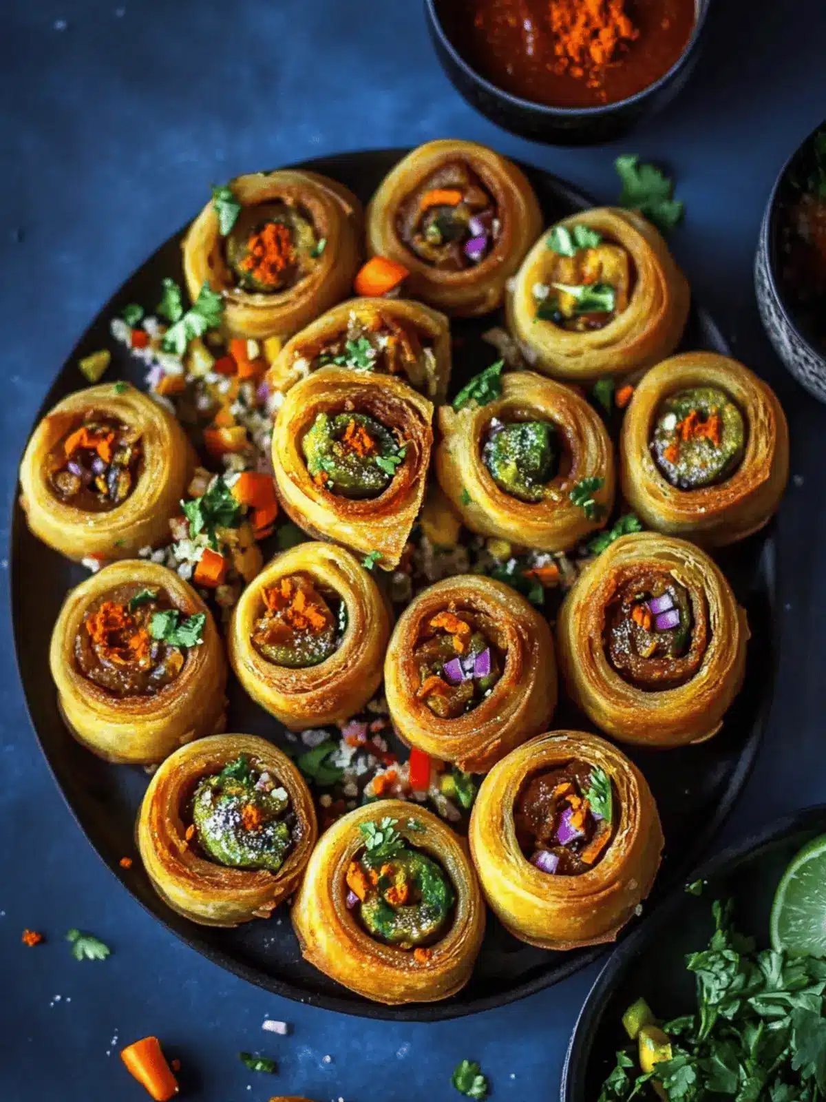 Easy dabeli/samosa pinwheels